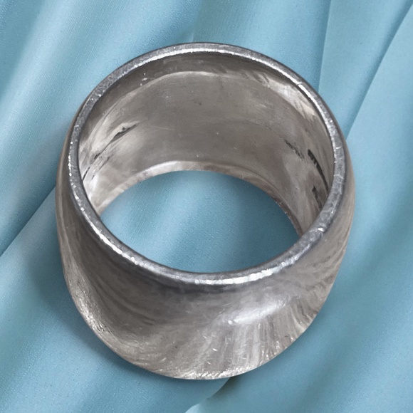 H. Fred Skaggs Signed Sterling Silver Wide Band Ring Modernist MCH | Size 7-7.5 - Picture 6 of 12